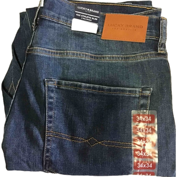 Lucky Brand Jeans Men's 412 Athletic Slim Fit 2 Way Stretch Wash Blue NW… - Picture 2 of 4
